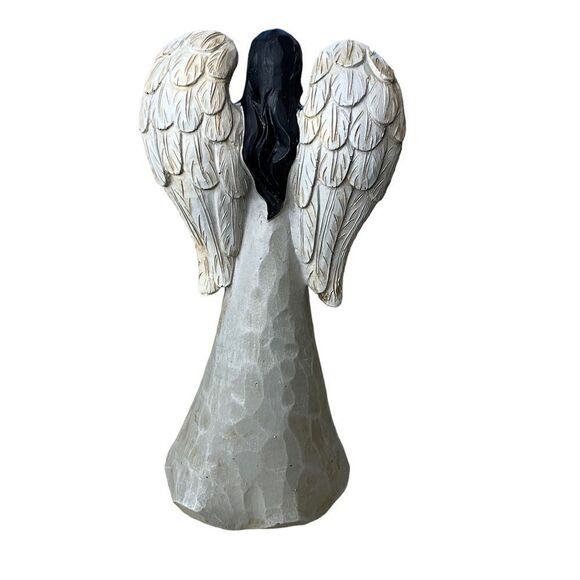 BURTON + Burton Carved Look Resin Angel Holding A Cross - Picture 5 of 9